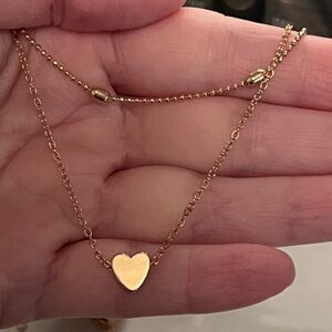 Multi layer gold heart necklace